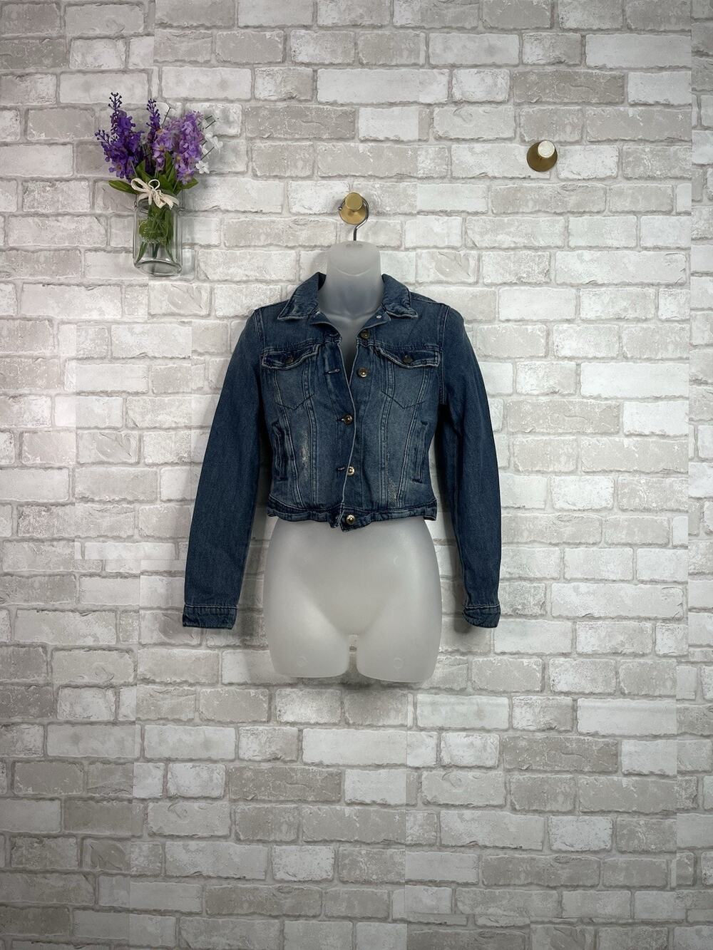 CLEARANCE!! Suede Junior’s Cropped Denim Jacket
